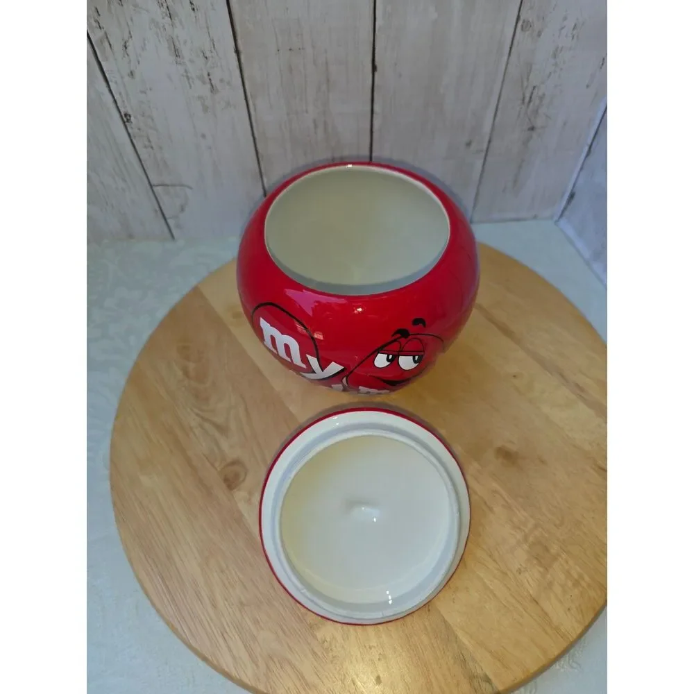 Vintage M&M'S Red Ceramic My Candy Jar with Red 3D Character